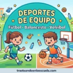 Deportes de equipo: fútbol, baloncesto y voleibol