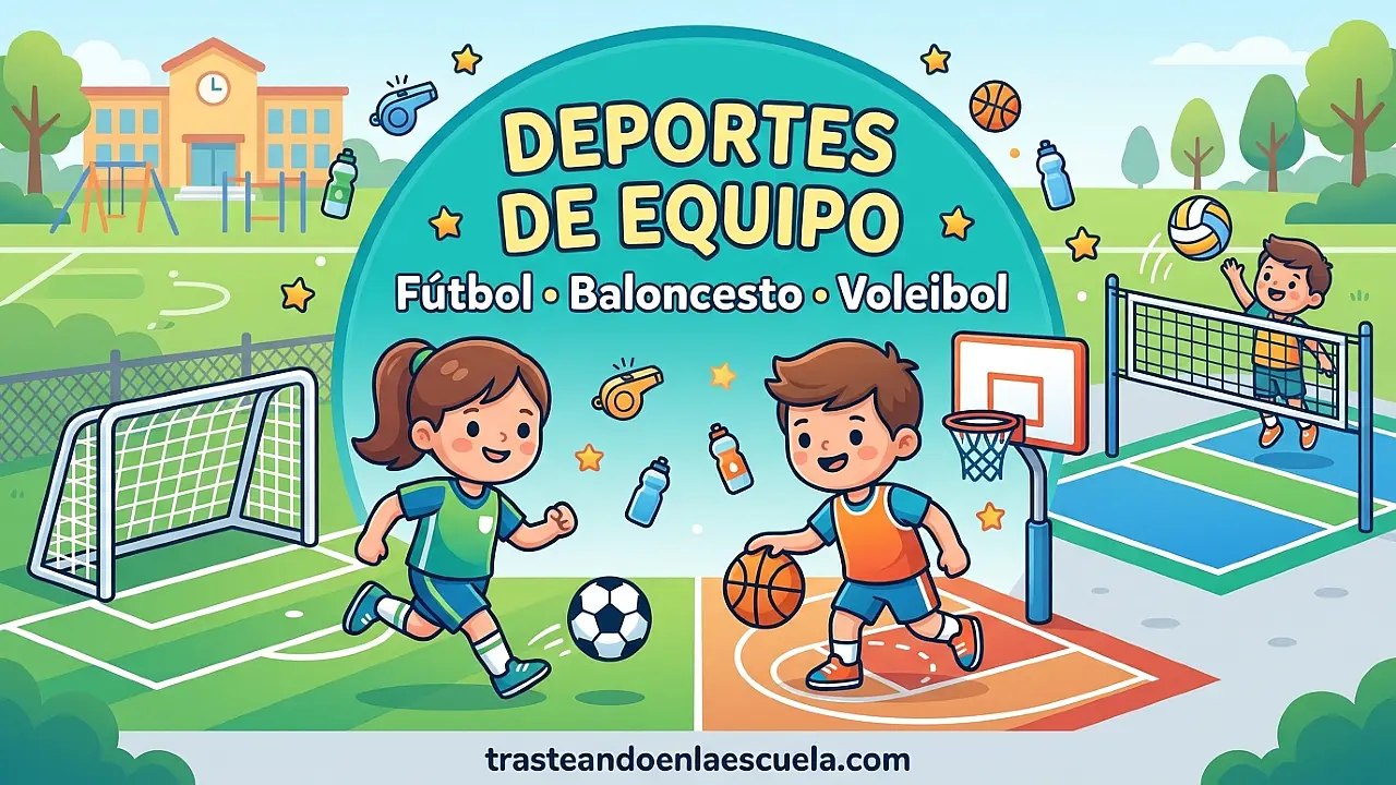 Deportes de equipo: fútbol, baloncesto y voleibol