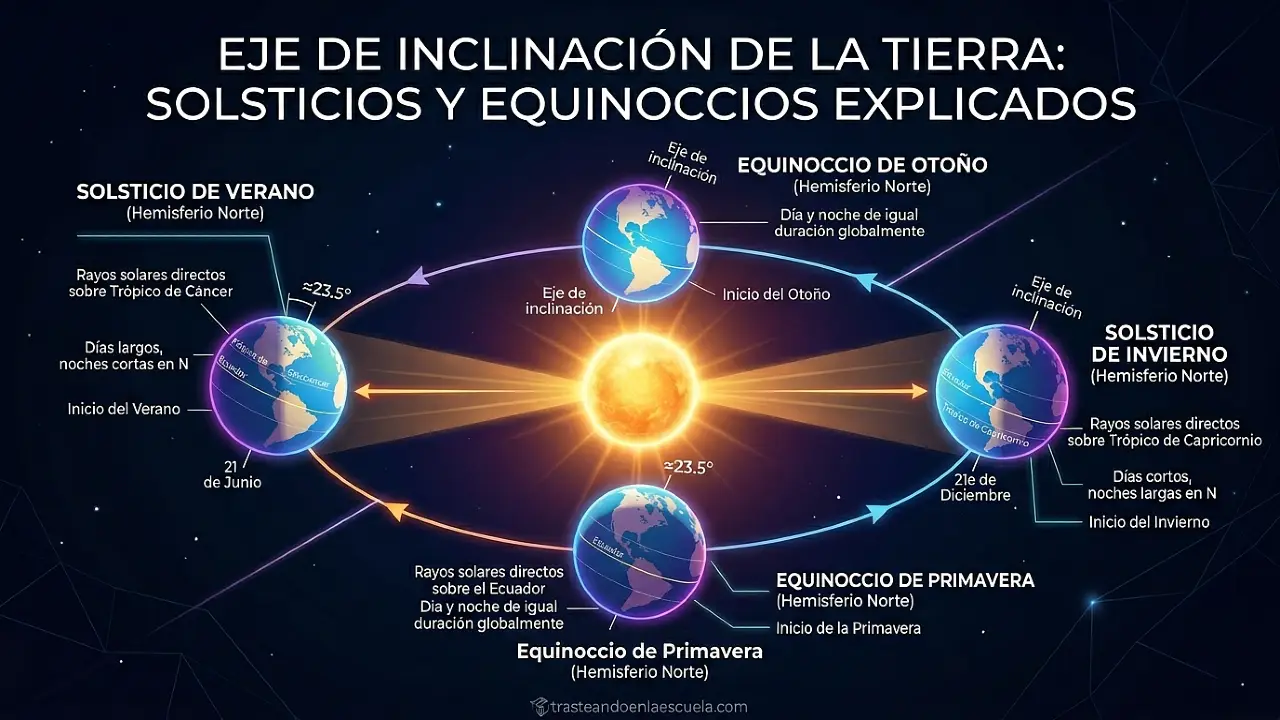 Eje de inclinación terrestre: solsticios y equinoccios explicados