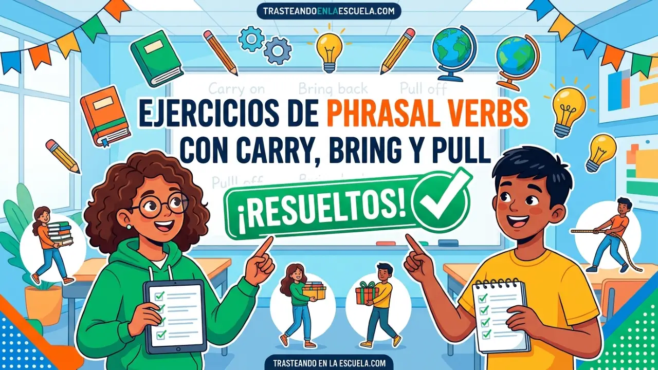 Ejercicios de Phrasal Verbs con CARRY, BRING, PULL (resueltos)
