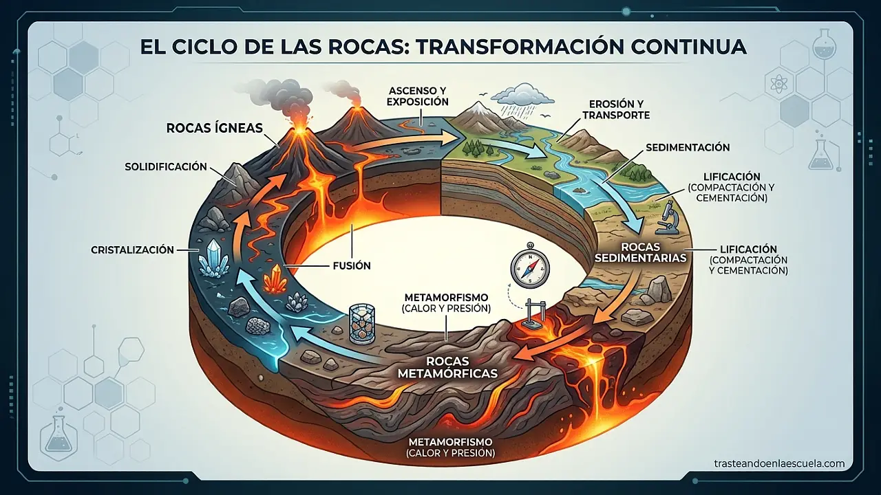 El ciclo de las rocas: transformación continua