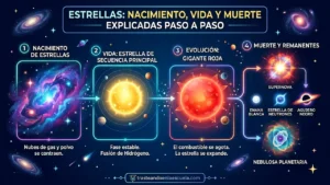 Estrellas: nacimiento, vida y muerte explicados paso a paso