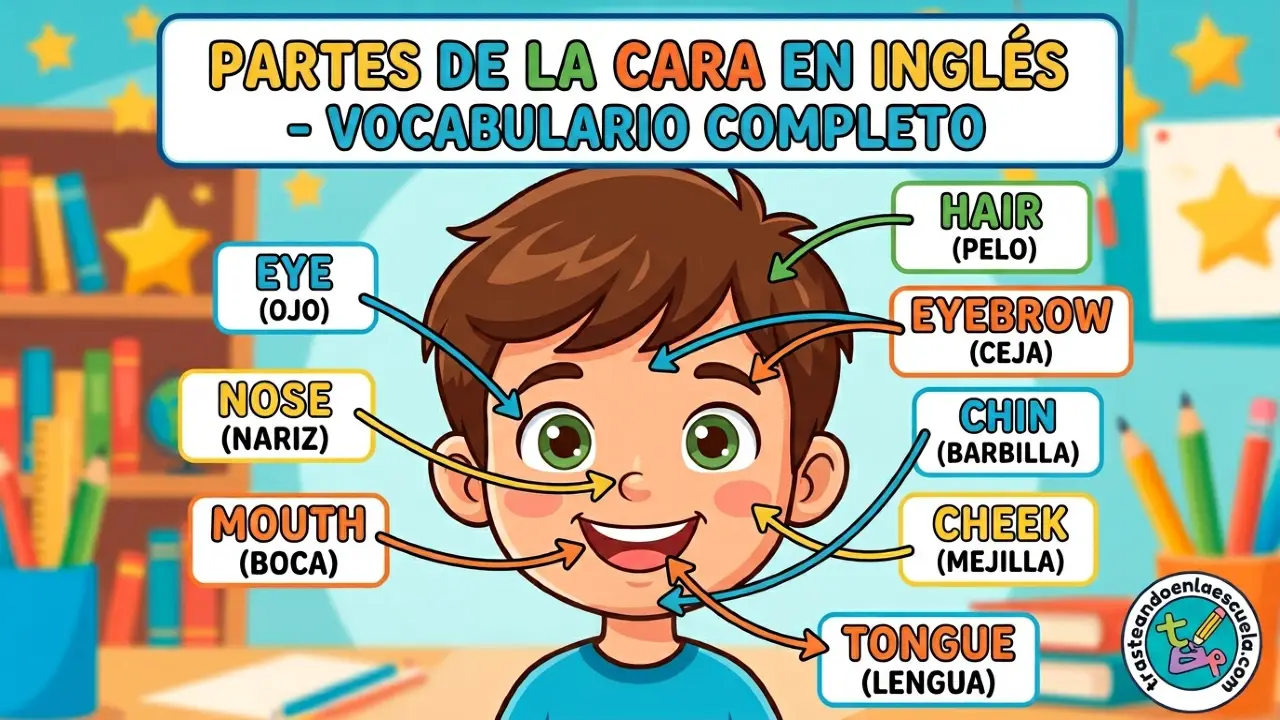 Face: partes de la cara en inglés - Vocabulario completo