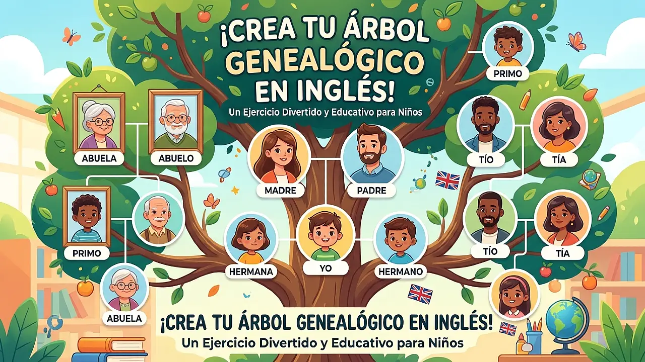 Family tree: ejercicio de árbol genealógico en inglés