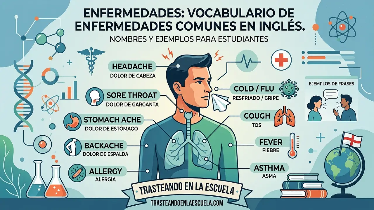 Illnesses: enfermedades comunes en inglés. Vocabulario y ejemplos