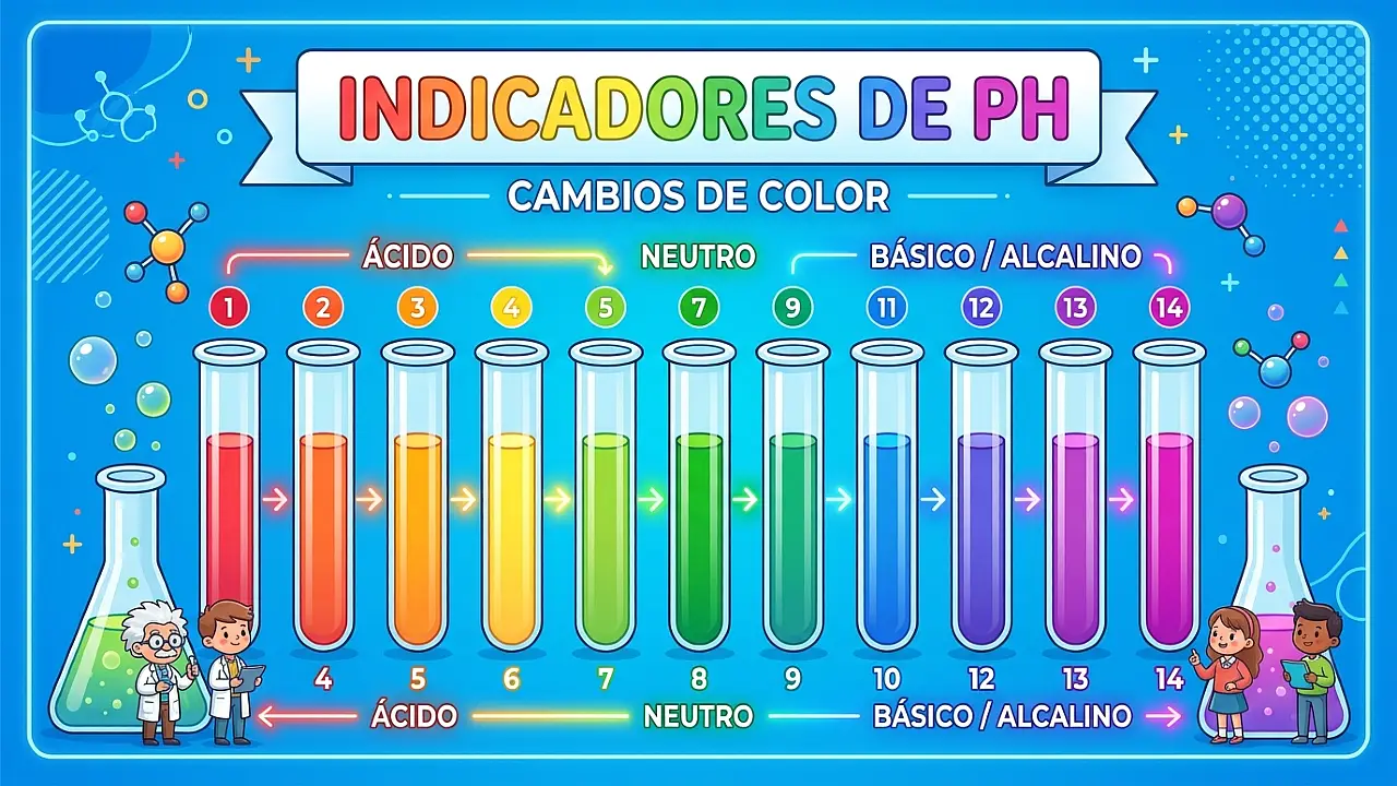 Indicadores de pH: cambios de color
