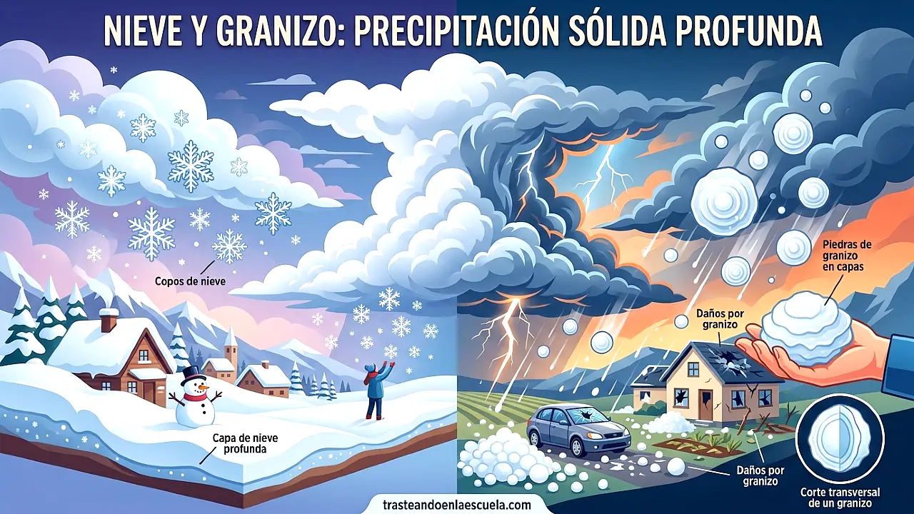La nieve y el granizo: precipitación sólida en profundidad