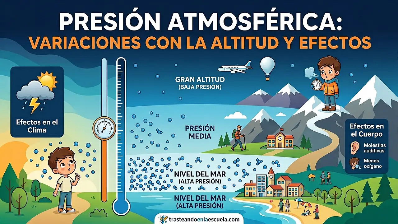 La presión atmosférica: variaciones con la altitud y efectos