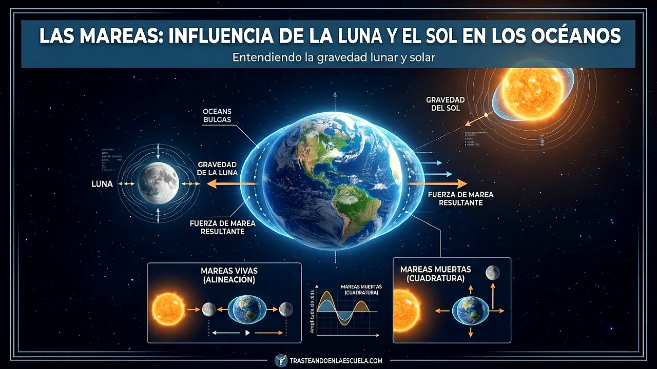 Las mareas: influencia de la Luna y el Sol en los océanos