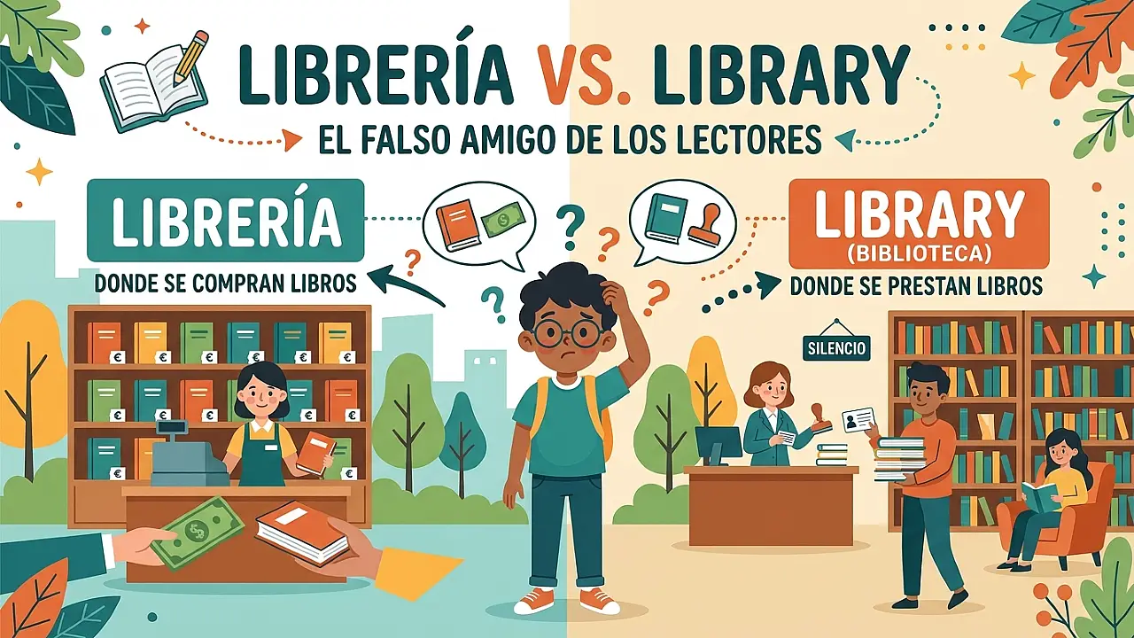 Librería vs library: el falso amigo de los lectores