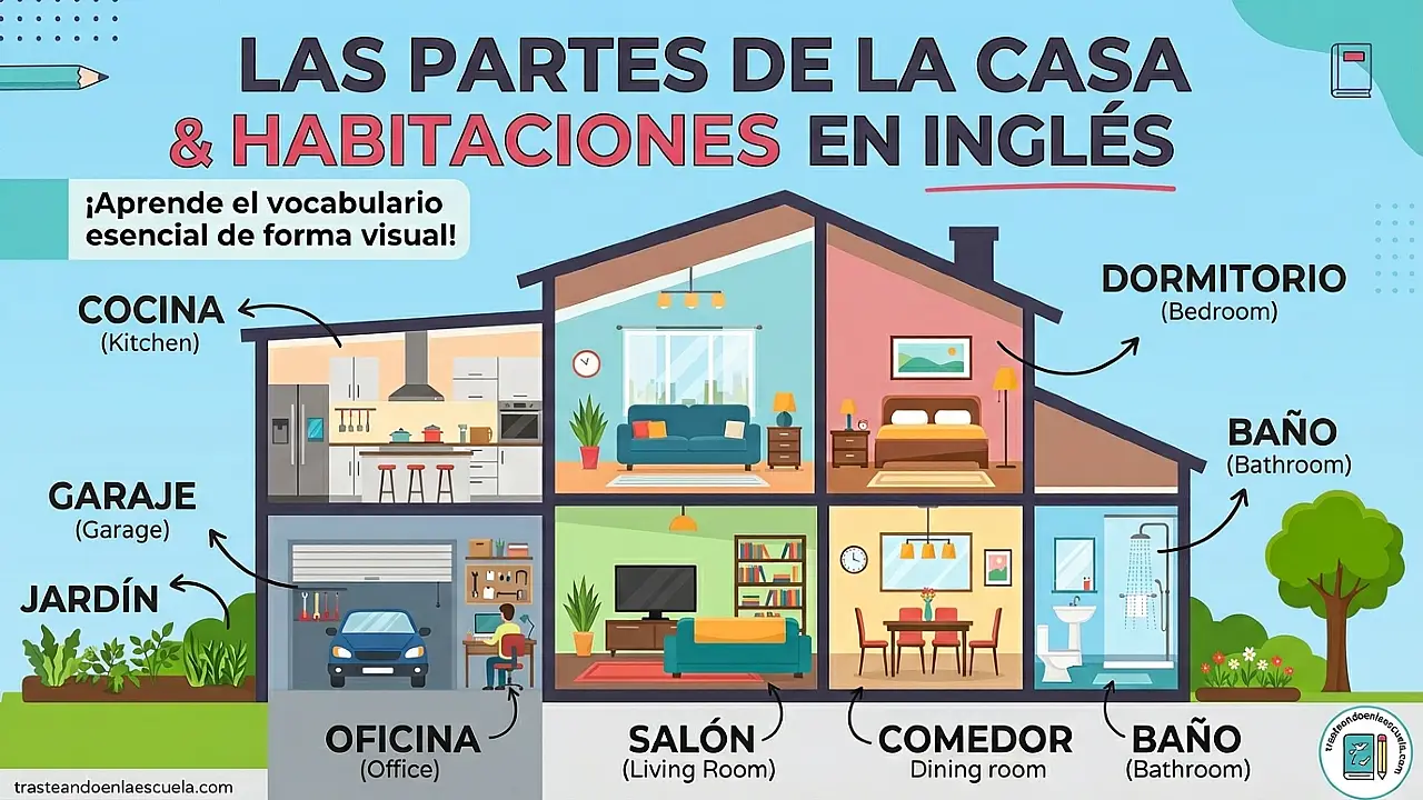 Parts of the house: todas las habitaciones de la casa en inglés