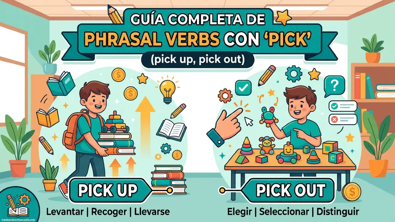 Phrasal Verbs con PICK: pick up, pick out - Guía completa
