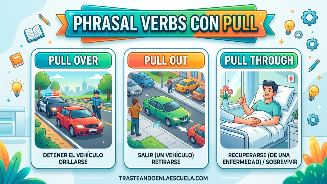 Phrasal Verbs con PULL: pull over, pull out, pull through