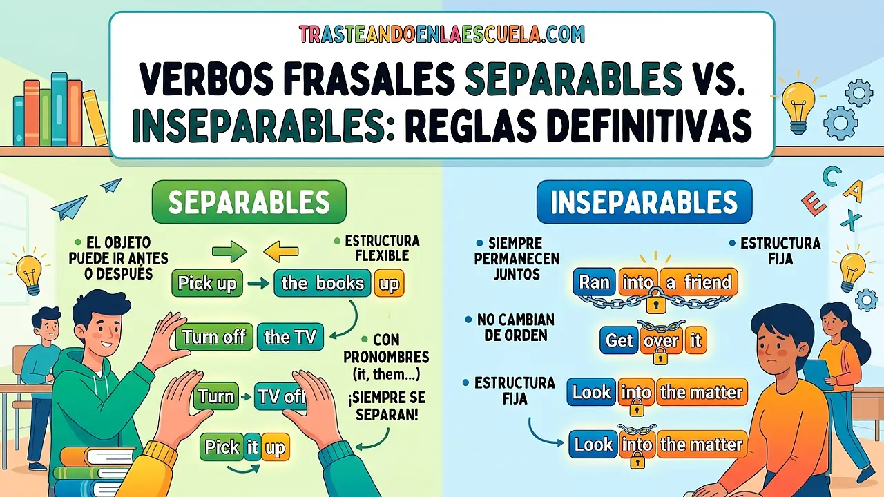 Phrasal verbs separables vs inseparables: reglas definitivas