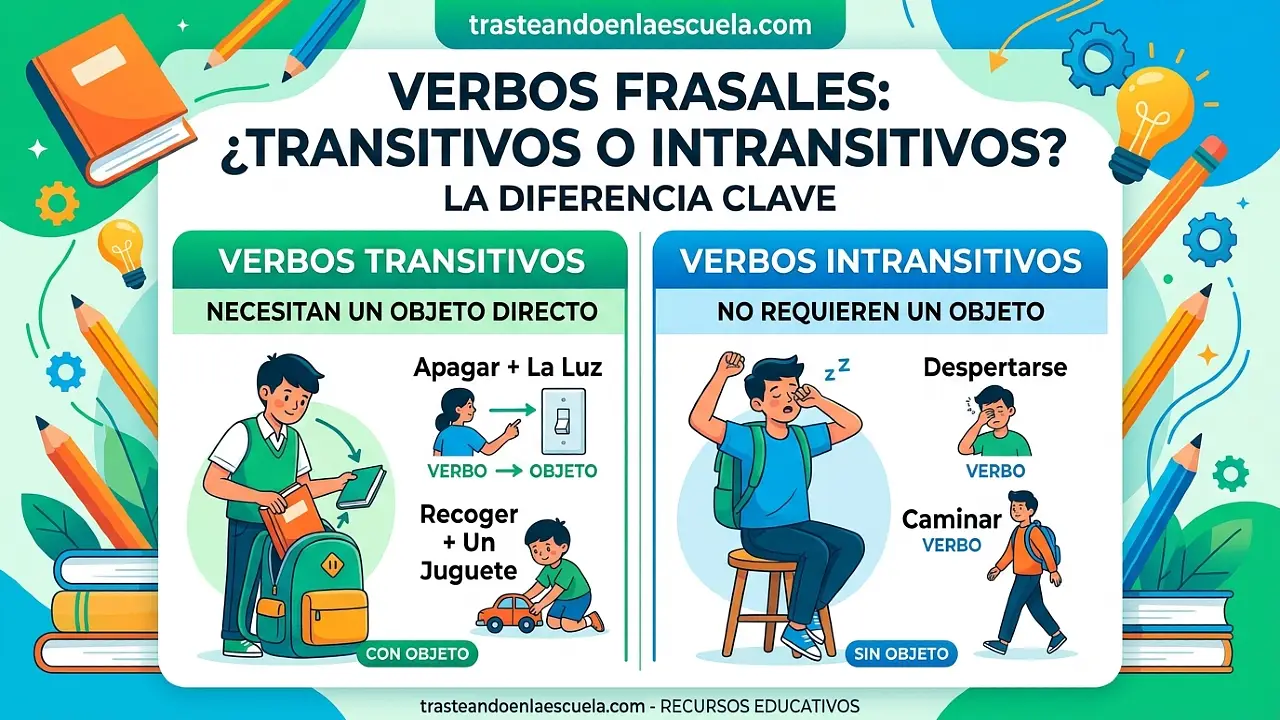 Phrasal verbs transitivos e intransitivos: diferencia clave