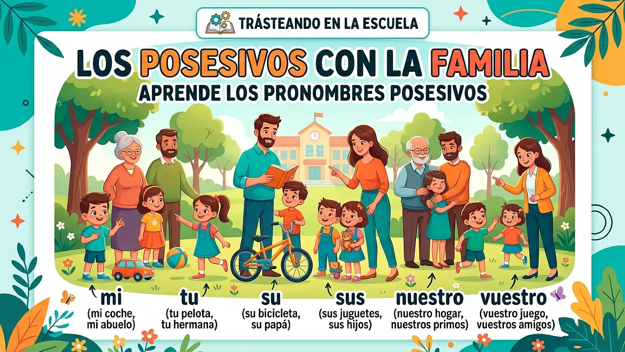 Posesivos con familia: my, your, his, her, our, their