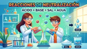 Reacciones de neutralización: ácido + base = sal + agua