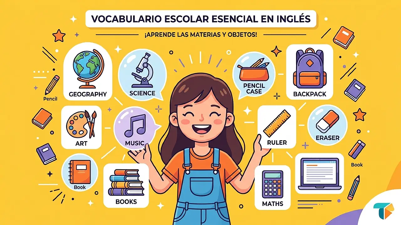 School: Vocabulario Esencial de Asignaturas y Objetos en Inglés