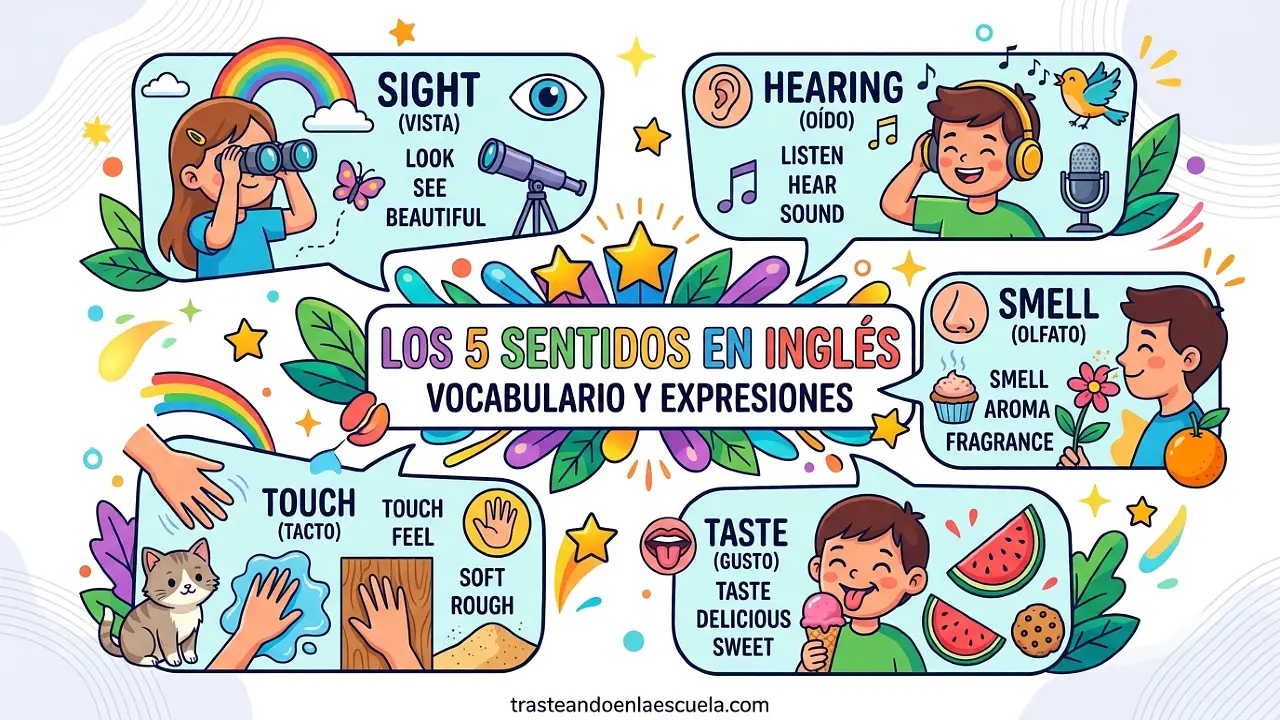 Senses: los 5 sentidos en inglés - Vocabulario y expresiones