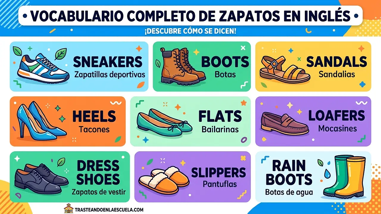 Shoes en inglés: vocabulario completo de tipos de zapatos