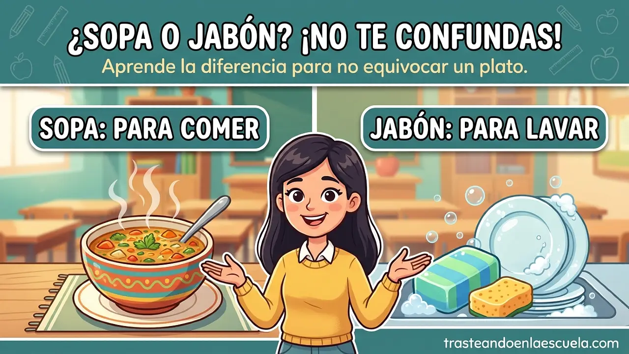 Sopa vs soap: no te confundas, no es lo mismo un plato que un jabón