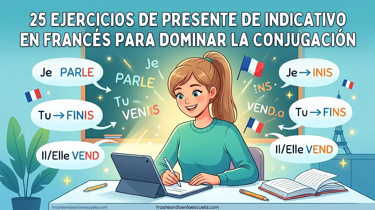25 ejercicios de presente de indicativo en francés para dominar la conjugación