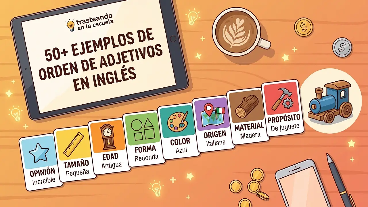 50+ ejemplos del orden de adjetivos en inglés