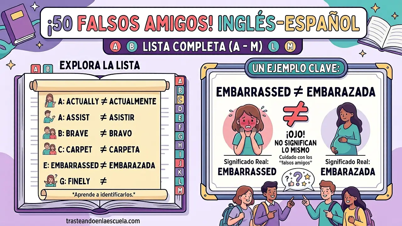 50 falsos amigos inglés-español (Lista completa A-M)