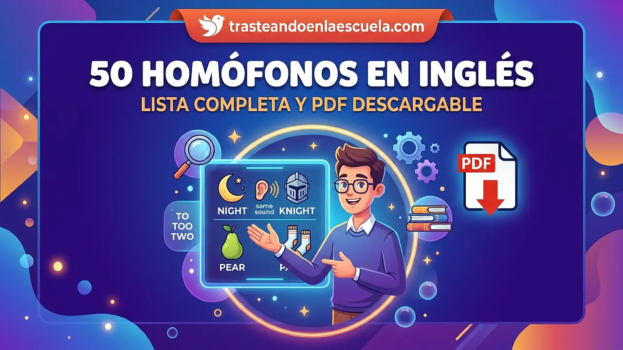 50 homophones en inglés: lista completa y PDF descargable