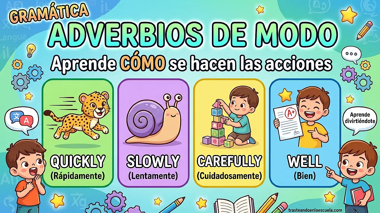 Adverbs of Manner: quickly, slowly, carefully, well