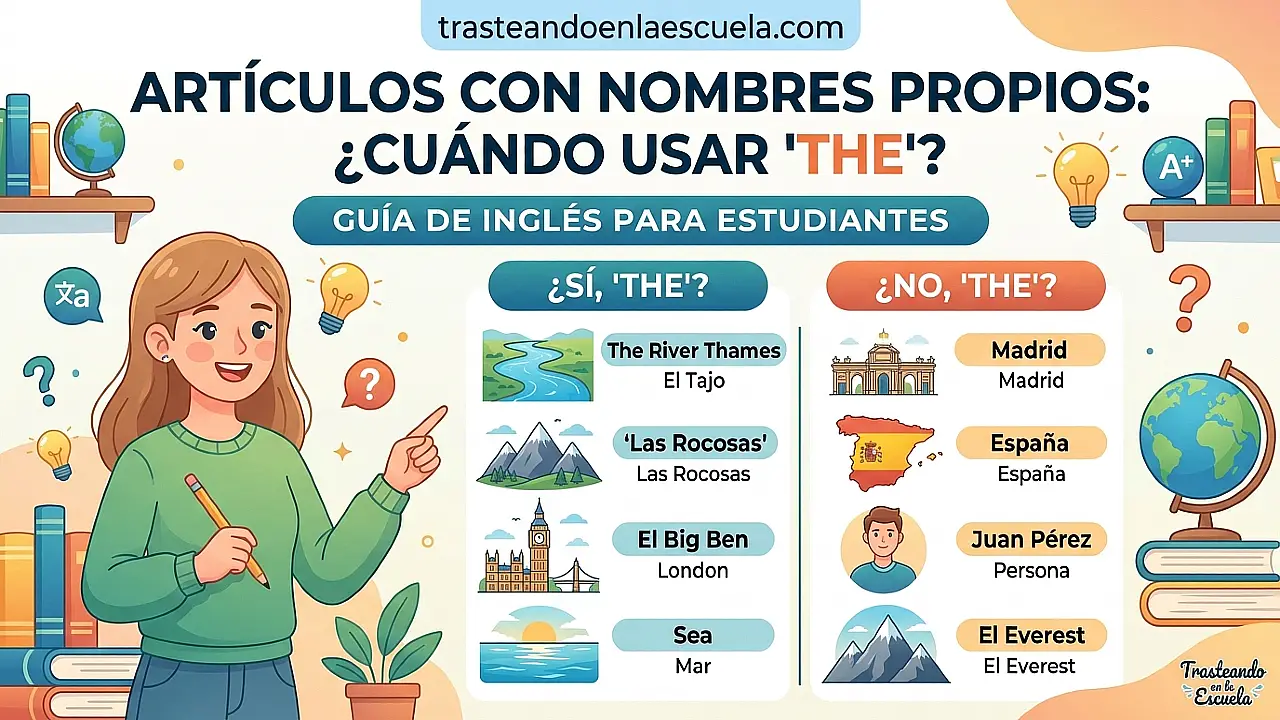 Artículos con nombres propios en inglés: cuándo usar THE