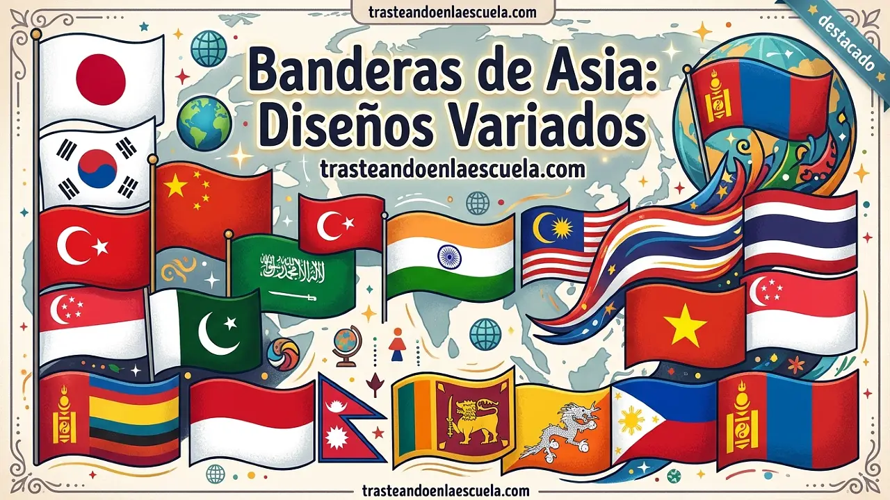 Banderas de Asia: diseños variados