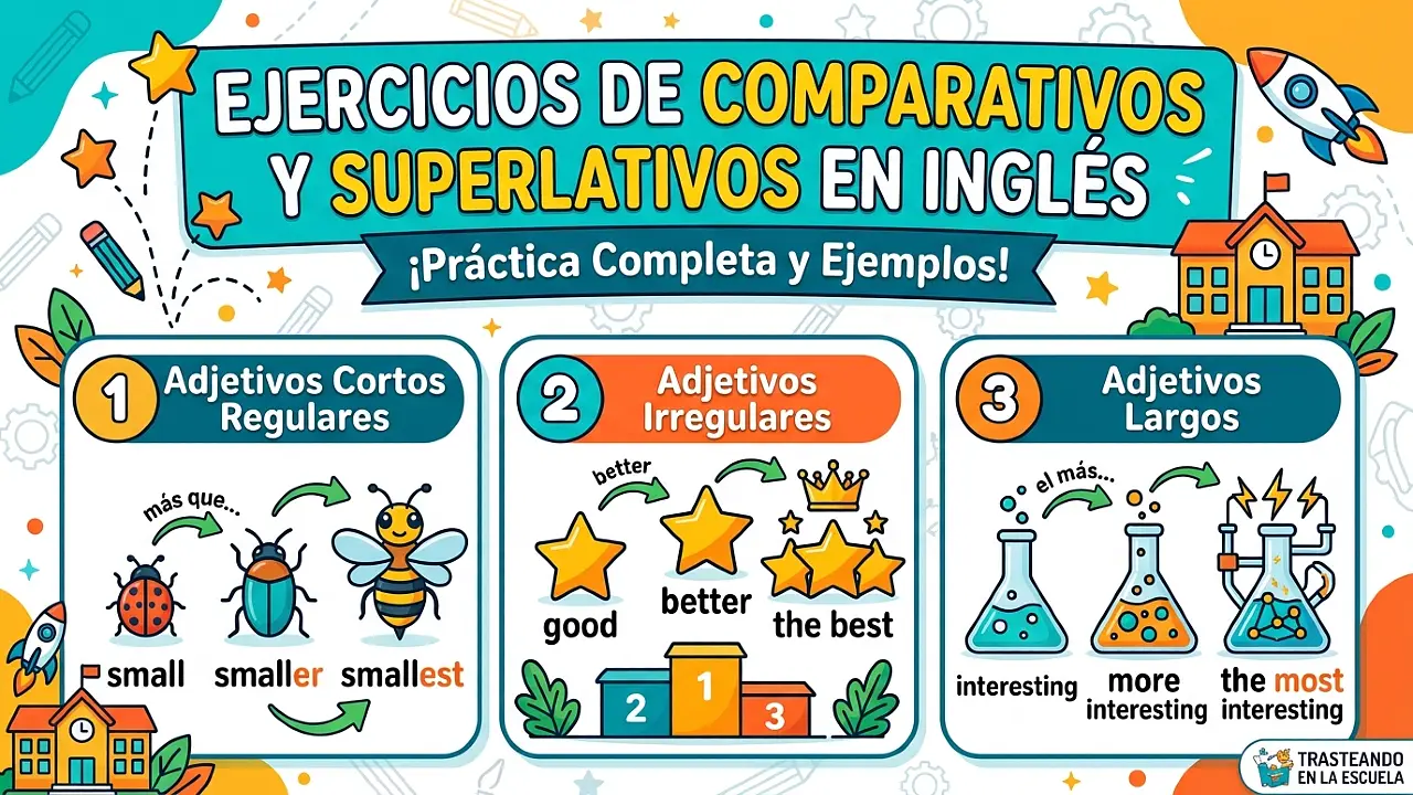 Ejercicios comparativos y superlativos en inglés - Práctica completa