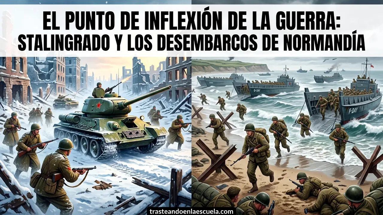 El giro de la guerra: Stalingrado y el desembarco de Normandía