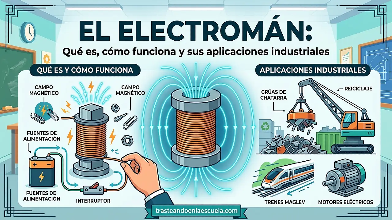 Electroimán: qué es, cómo funciona y sus aplicaciones industriales