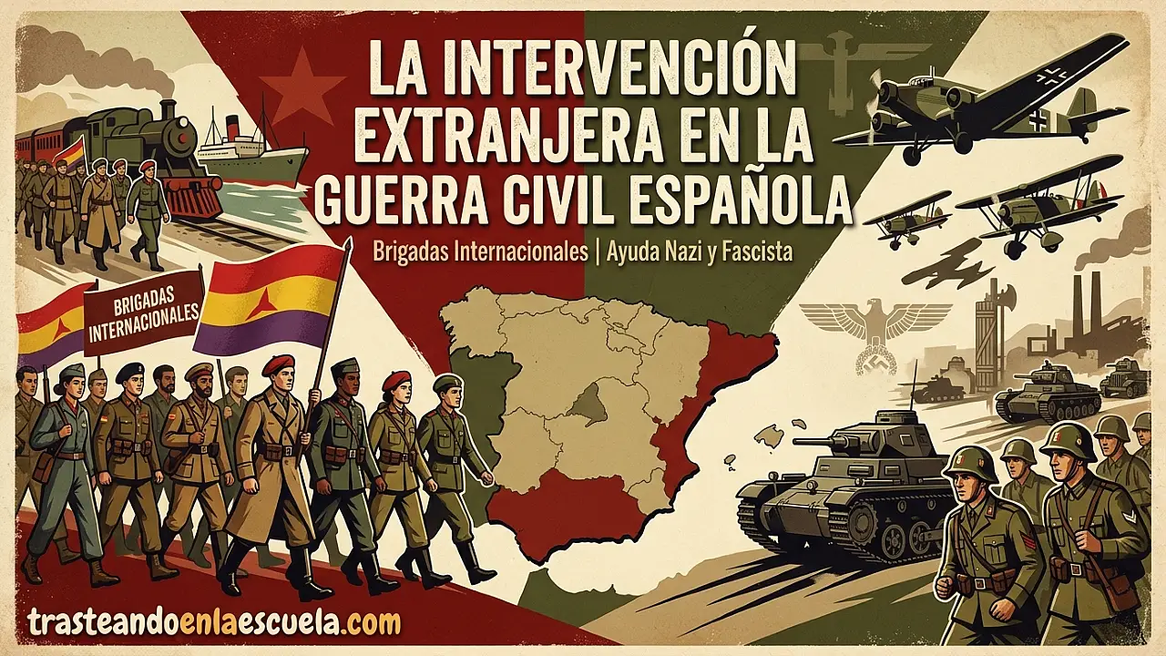 La intervención extranjera en la Guerra Civil Española: Brigadas Internacionales, ayuda nazi y fascista