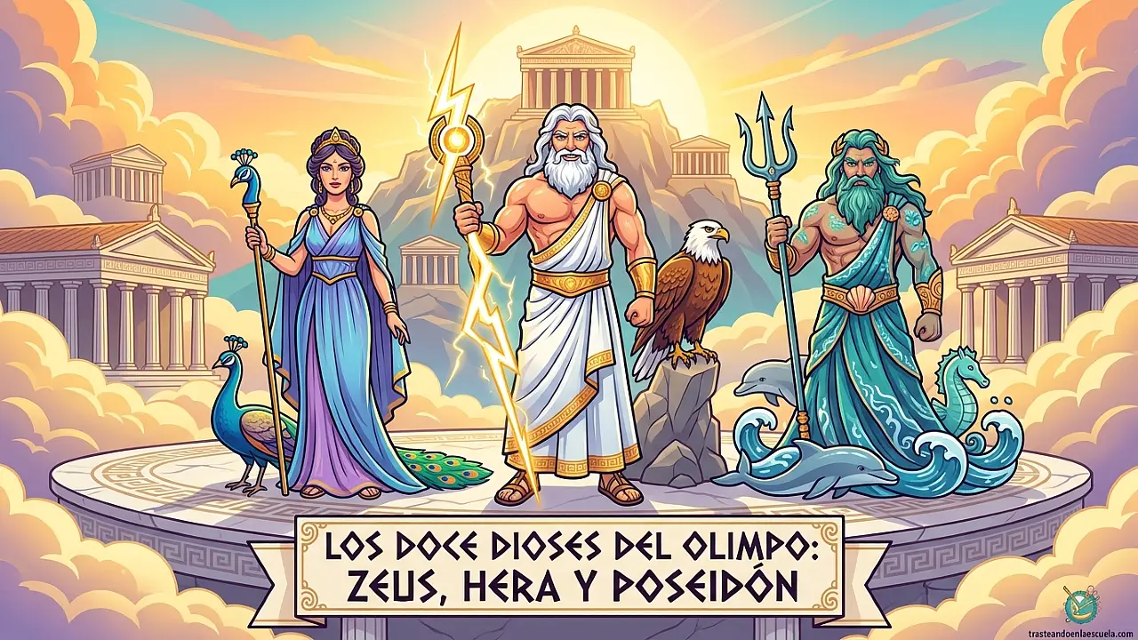 Los doce dioses del Olimpo: Zeus, Hera y Poseidón