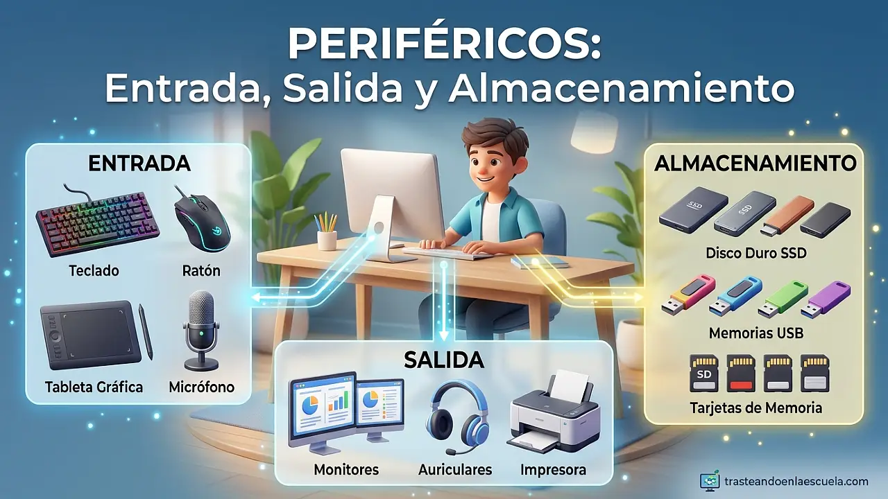 Los periféricos: entrada, salida y almacenamiento