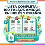 PDF descargable | Lista completa de 100 falsos amigos inglés-español