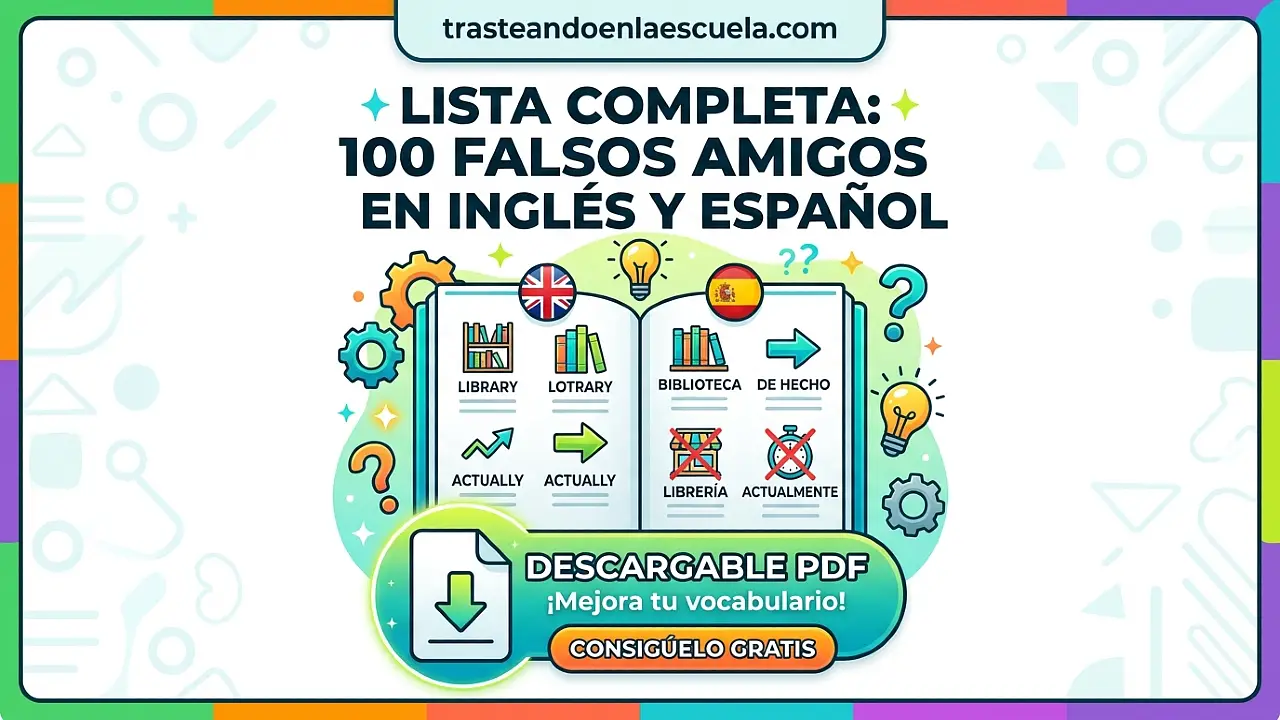 PDF descargable | Lista completa de 100 falsos amigos inglés-español