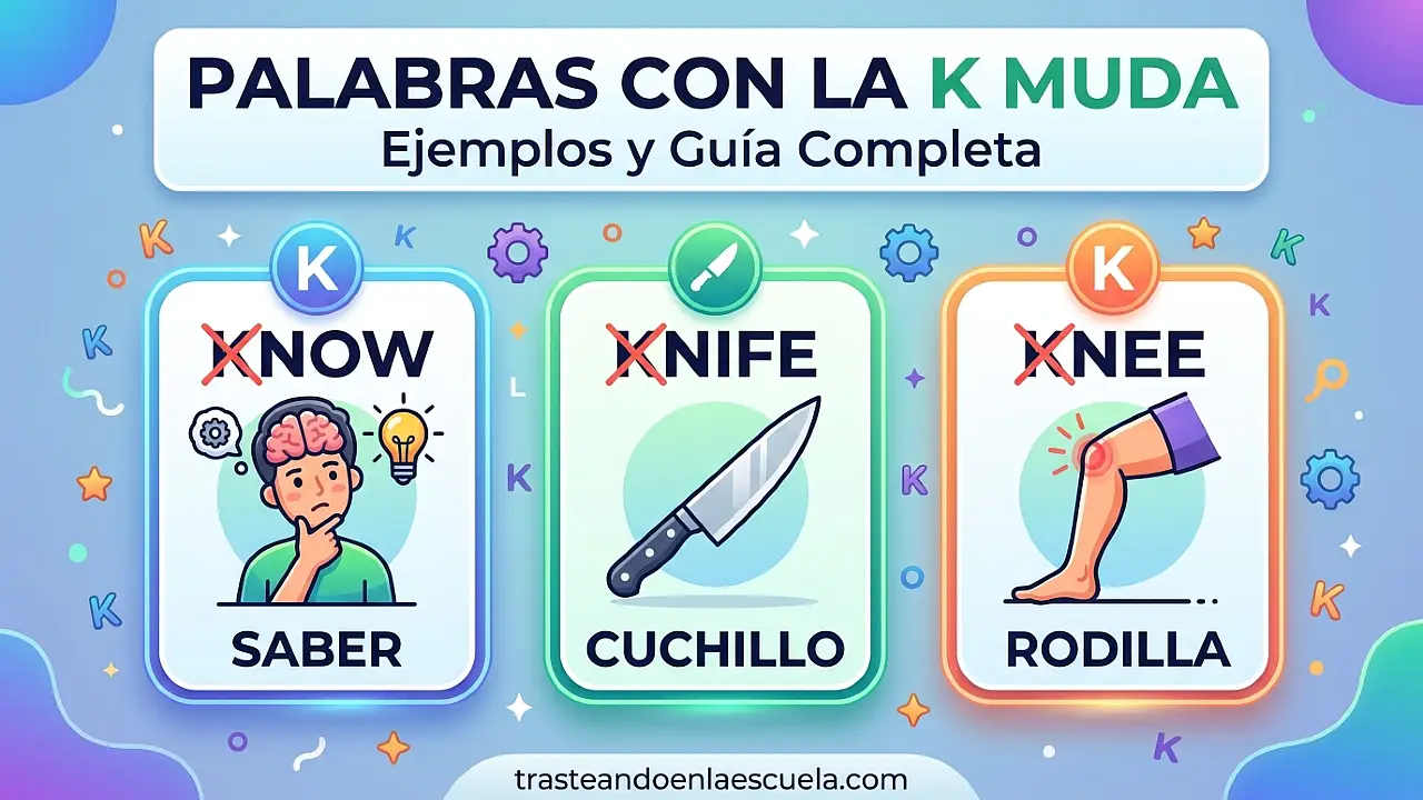 Palabras con Silent K: ejemplos y guía completa (know, knife, knee)