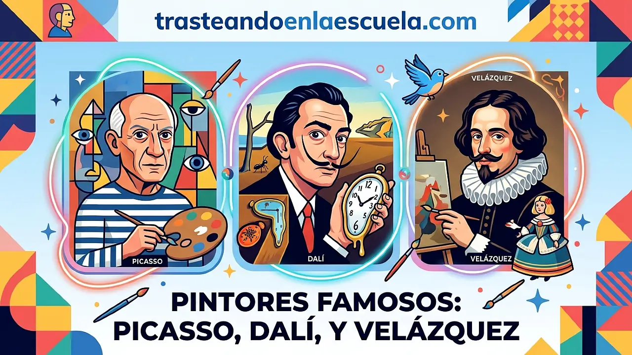 Pintores famosos: Picasso, Dalí y Velázquez