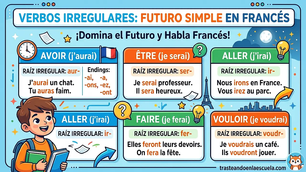 Verbos irregulares en futur simple en francés