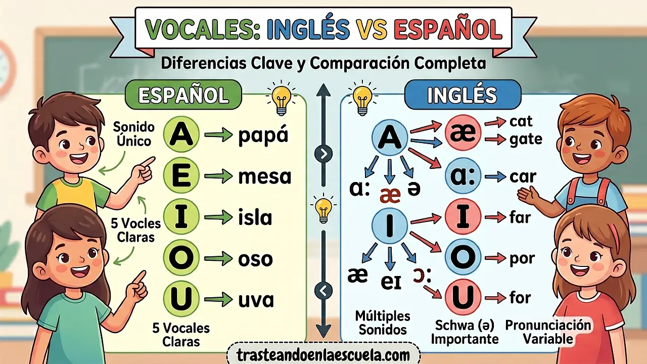 Vocales inglés vs español: diferencias clave y comparativa completa