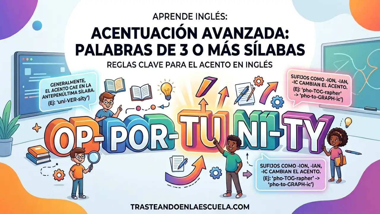 Word Stress en palabras de 3 sílabas o más: reglas avanzadas
