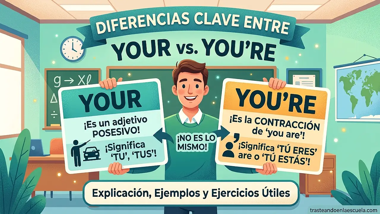 Your vs You're diferencias, ejemplos y ejercicios