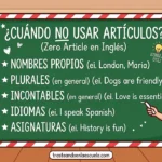 Zero Article: cuándo NO usar artículos en inglés