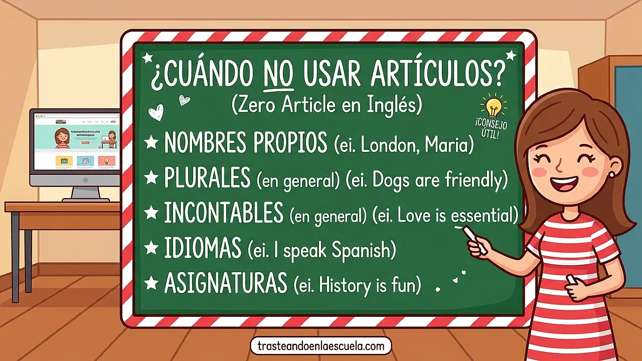 Zero Article: cuándo NO usar artículos en inglés