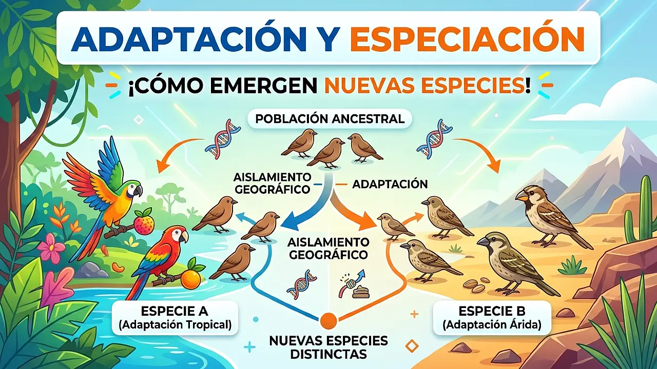 Adaptación y especiación: cómo surgen nuevas especies