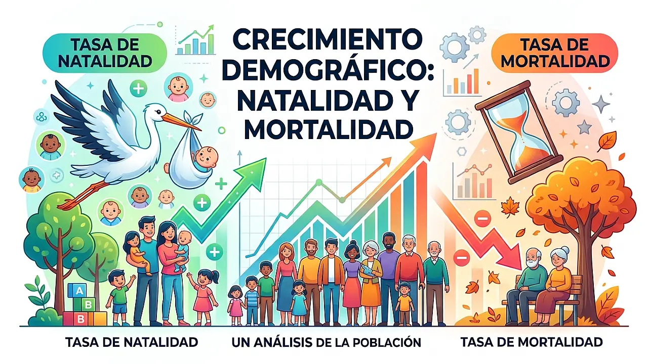 El crecimiento demográfico: tasas de natalidad y mortalidad